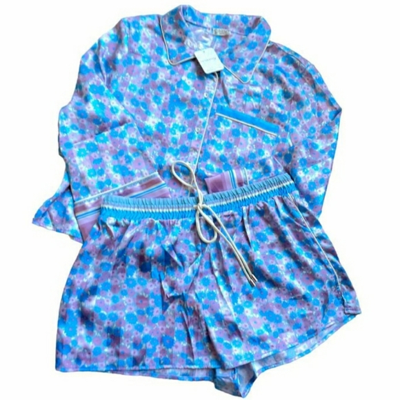 Free People Pillow Talk PJ In Cool Lavender Combo NWT - Picture 3 of 5
